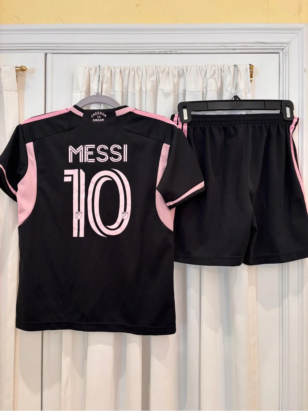 MIAMI Black and Pink Kids Soccer Jersey & Shorts Set